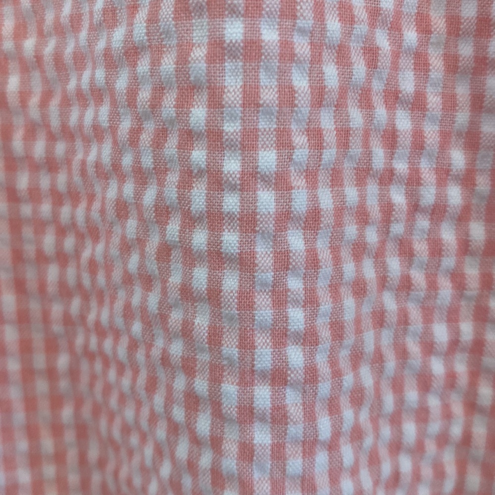 Copper Key Seersucker Romper - pink/white with button closure & ruffles - size M - Picture 8 of 10